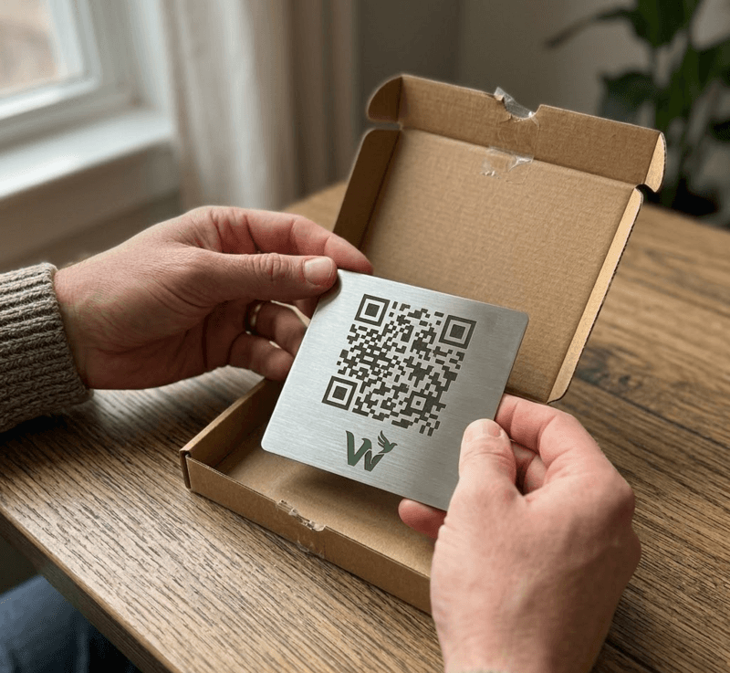 Het bestellen van een Wanagi QR-code plaat
