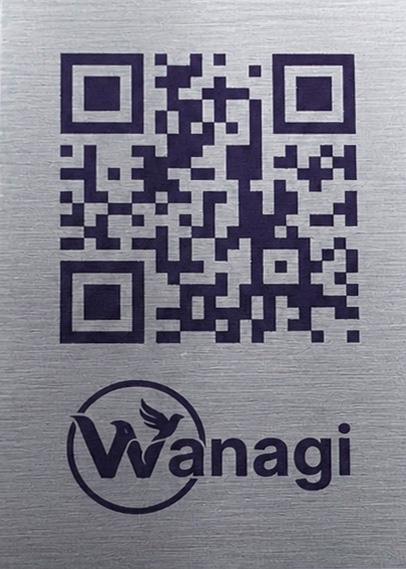 Wanagi herdenkingsplaatje klassiek zilverkleurig materiaal